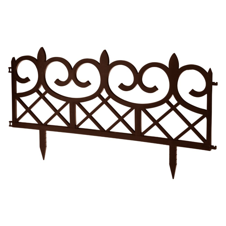 Płotek ogrodowy modułowy komplet 4 sztuki brązowy